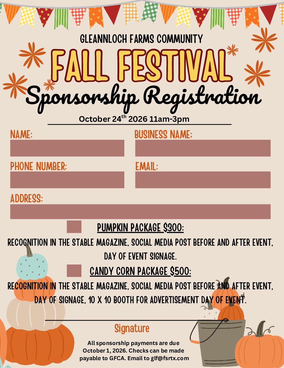 2026 FALL FESTIVAL SPONSORSHIP REGISTRATION